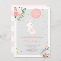 Invitación de Bunny Baby Shower a algunos conejito