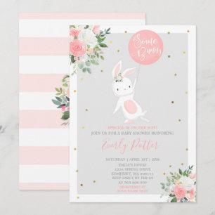 Invitación de Bunny Baby Shower a algunos conejito