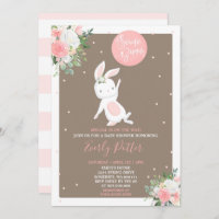 Invitación de Bunny Baby Shower a algunos conejito
