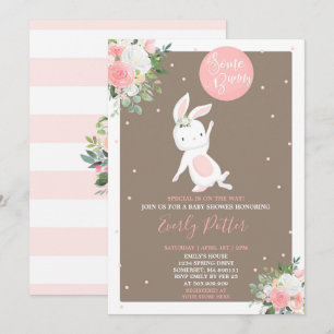 Invitación de Bunny Baby Shower a algunos conejito