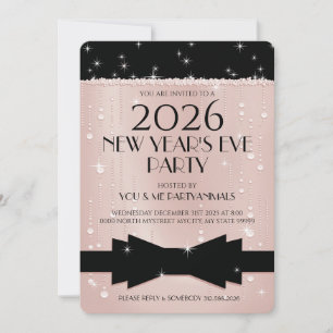 Invitación de burbujas de champán rosa para Nochev