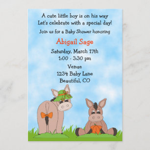 Invitación de burro a Baby Shower para niños