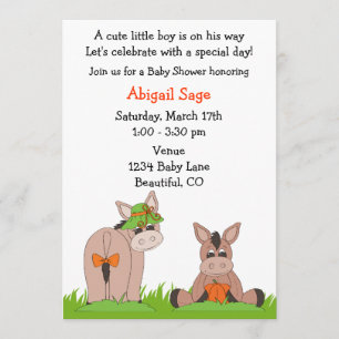 Invitación de burro a Baby Shower para niños