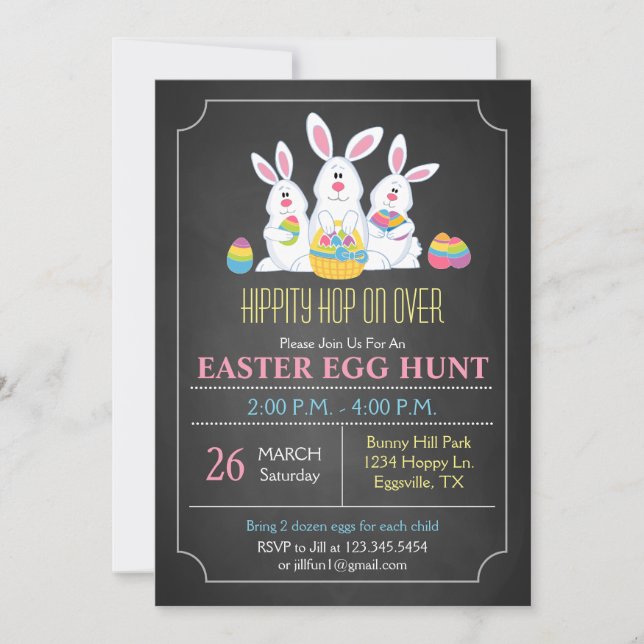 Invitación de búsqueda de huevos de Pascua de cone (Anverso)