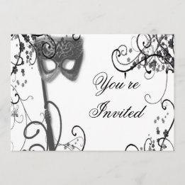 Invitación de BW de la mística de la mascarada
