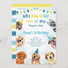 Invitación de cachorro, invitación de cumpleaños d