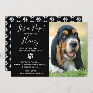 Invitación de Cachorro - Negro Elegante Mascota mo