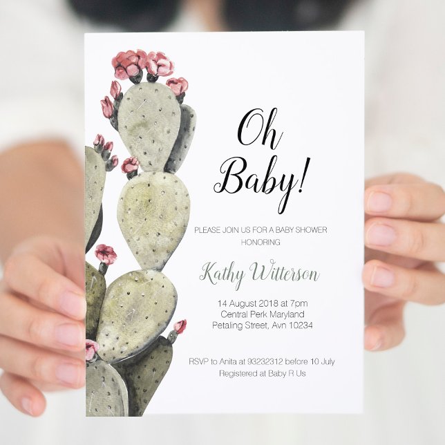 Invitación de Cactus Baby Shower Chica (Subido por el creador)