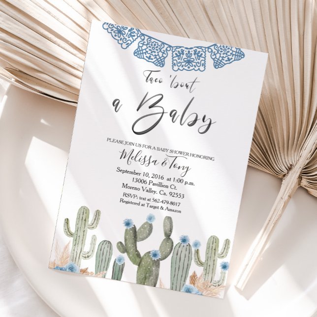 Invitación de Cactus Taco para Baby Shower de Niño (Subido por el creador)