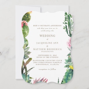 Invitación de Cactus Tropical Botánico Elegante