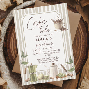 Invitación de Caffè Bébé Acuarela para Baby Shower