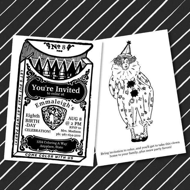 Invitación de caja de Crayones Vintage (Subido por el creador)