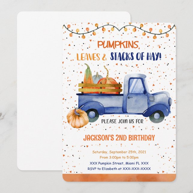 Invitación de Calabaza (Anverso / Reverso)