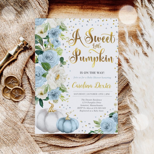 Invitación de calabaza Baby Shower Chico Caída Duc (Subido por el creador)