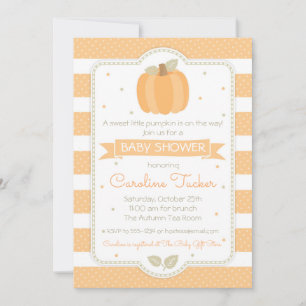 Invitación de calabaza Baby Shower Género Neutral