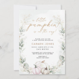 Invitación de calabaza Baby Shower otoño floral