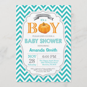 Invitación de calabaza Baby Shower otoño niño otoñ