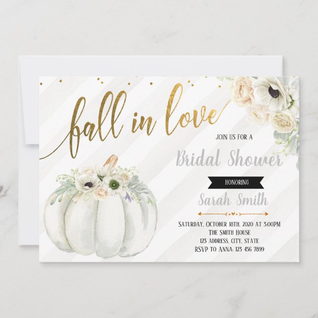 invitación de calabaza blanca enamorada (Anverso)