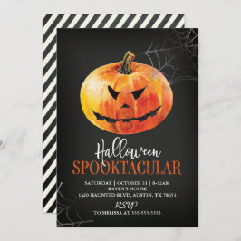 Invitación de calabaza cucharada de Halloween