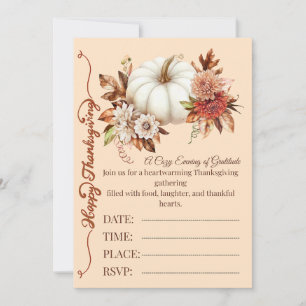 Invitación de calabaza de Acción de Gracias acoged