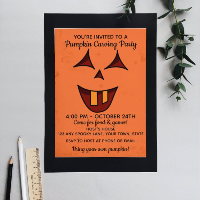 Invitación de calabaza de Halloween (Subido por el creador)