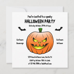 Invitación de calabaza de Halloween espeluznante