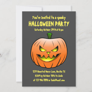 Invitación de calabaza de Halloween espeluznante