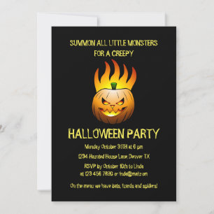 Invitación de calabaza de Halloween espeluznante a