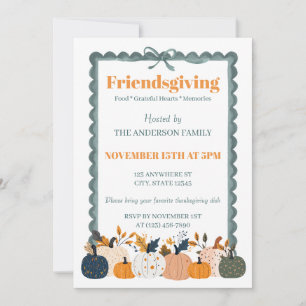 Invitación de calabaza para Friendsgiving