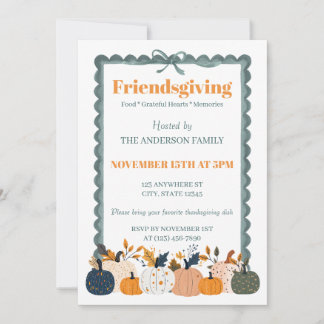 Invitación de calabaza para Friendsgiving