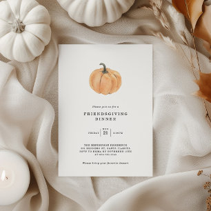 Invitación de calabaza para la cena de cortesía