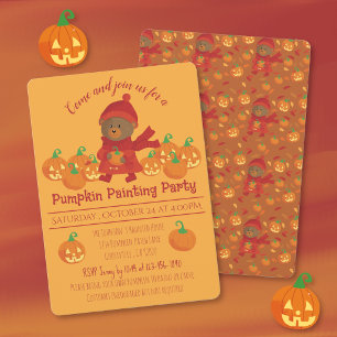 Invitación de calabaza para pintar o tallar para H