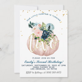 Invitación de calabaza por segundo cumpleaños