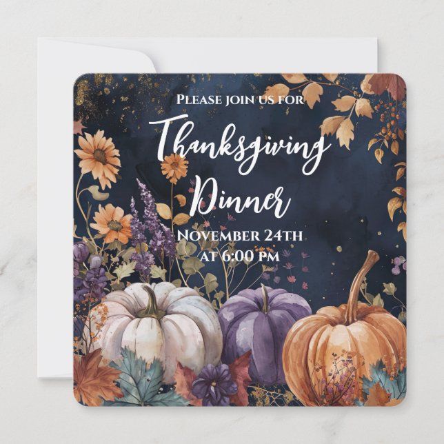 Invitación de calabazas acuáticas de la cena de Ac (Anverso)