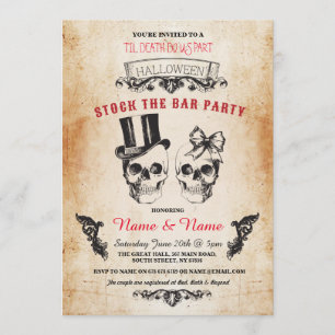 Invitación de calavera al estilo gótico de Hallowe