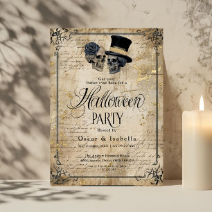 Invitación de calavera para fiesta de Halloween gó
