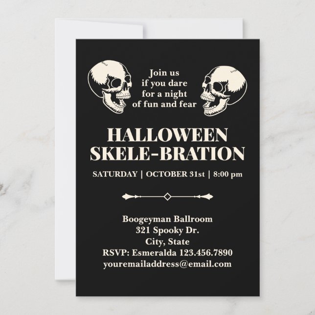 Invitación de Calaveras Sonrientes a la Celebració (Anverso)