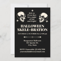 Invitación de Calaveras Sonrientes de Celebración 