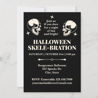 Invitación de Calaveras Sonrientes de Celebración 