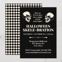 Invitación de Calaveras Sonrientes de Halloween Sk