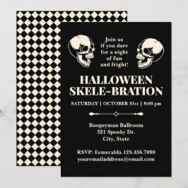 Invitación de Calaveras Sonrientes de Halloween Sk
