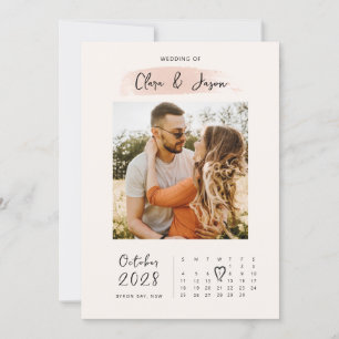 Invitación de calendario con foto de salpicadura p