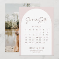 Invitación de calendario de arch boho para guardar