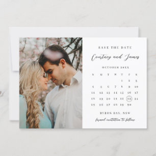 Invitación de calendario minimalista para guardar 