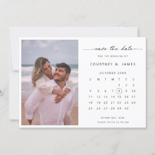 Invitación de calendario minimalista para guardar 