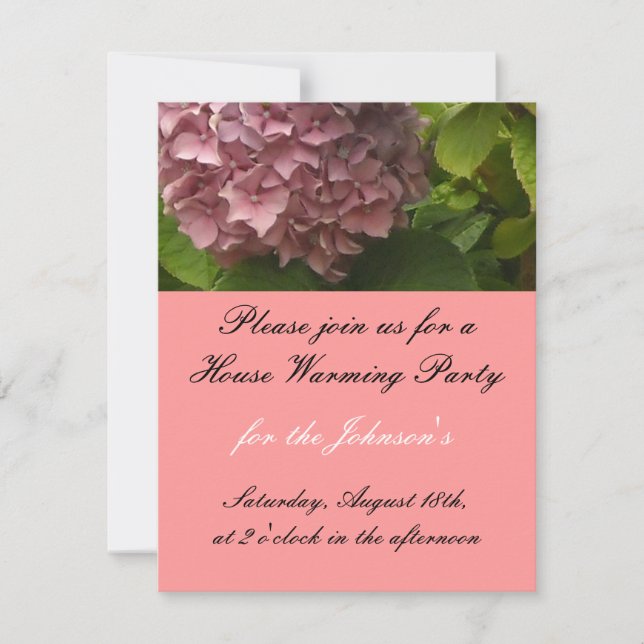 Invitación de Calentamiento de Casa de Hortensia R (Anverso)
