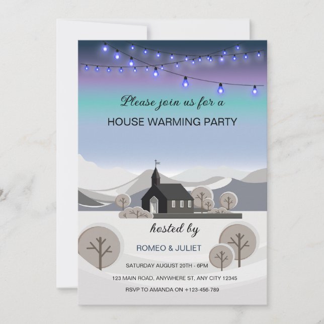 Invitación de Calentamiento del Hogar de Invierno  (Anverso)