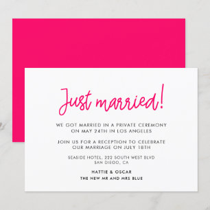 Invitación de caligrafía moderna casada