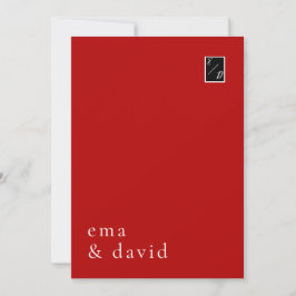 Invitación de Caligrafía Roja Minimalista
