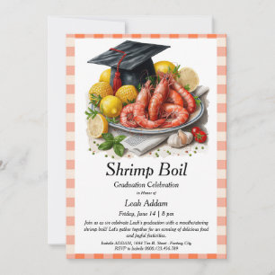 Invitación de camarones hervidos para fiesta de gr